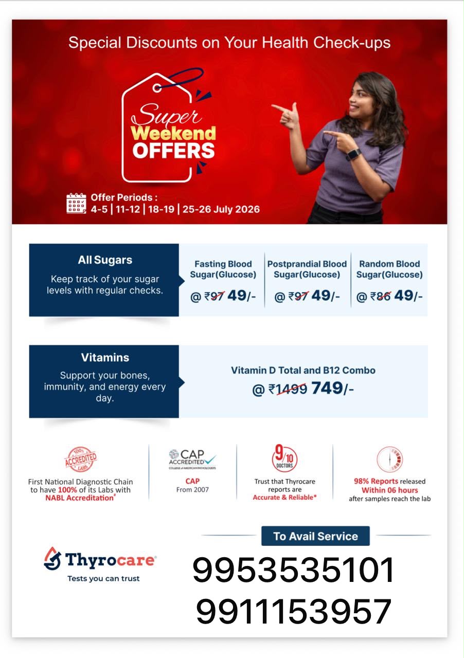 Super Weekend Health Check-up Offers
